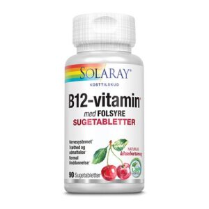 B12 vitamin med folsyre | 90 tab | Solaray
