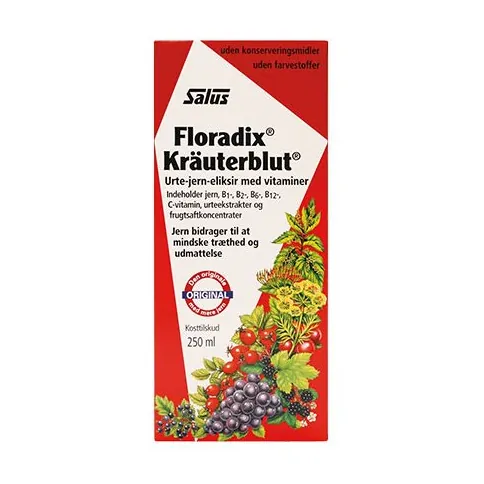 Floradix Kräuterblu, jerntilskud | 250 ml | Salus