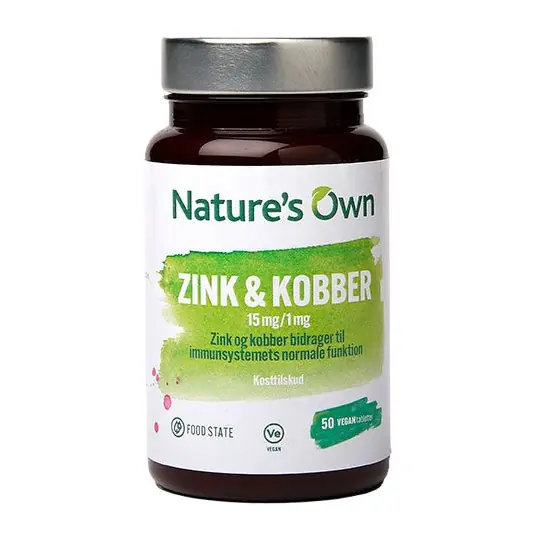 Zink og Kobber Food State | 50 kap | Natures Own