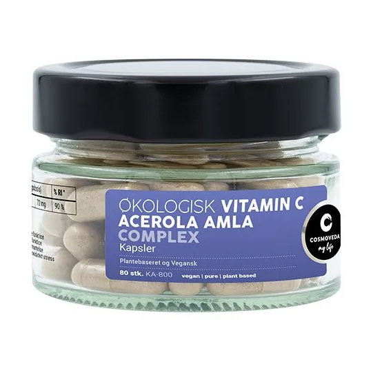Vitamin C m. acerola og amla Ø | 80 kap | Cosmoveda
