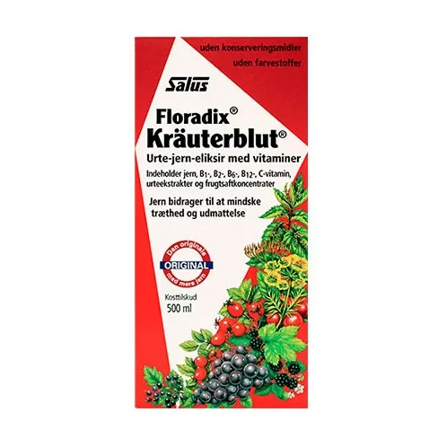 Floradix Urte-Jern Eleksir Energistofskifte | 500 ml | Salus