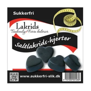 Lakridshjerter salt sukkerfri | 90g | Sukkerfri slik