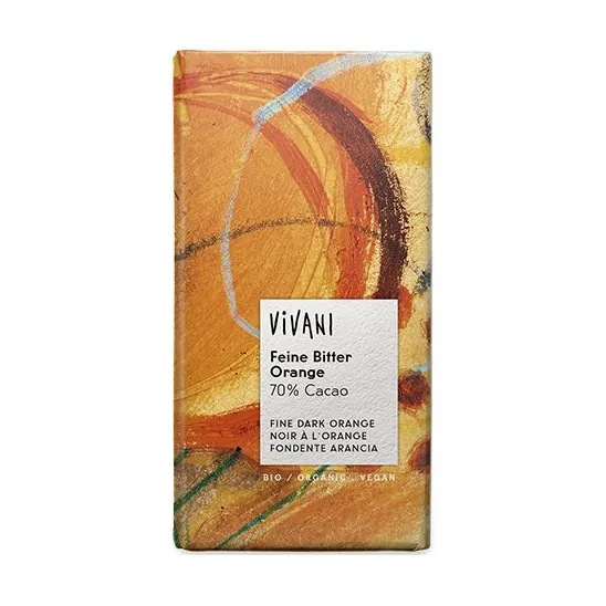 Vivani chokolade fine dark orange Ø | 100 g