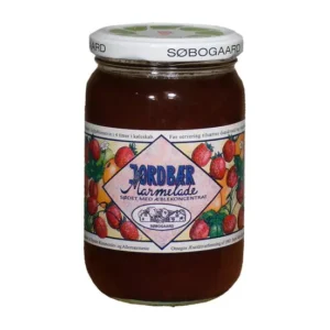 Jordbærmarmelade sødet m æble Ø | 390 g | Søbogaard