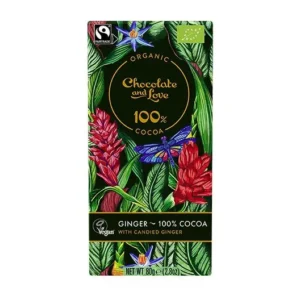 Chokolade 100% kakao med kandiseret ingefær Ø | 80 g