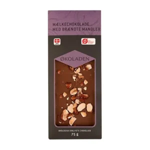 Mælkechokolade m. brændte mandler Ø | 75 g | Økoladen