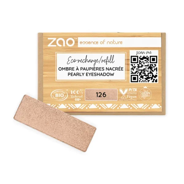 Zao Refill rectangle eye shadow 126 Golden Petal