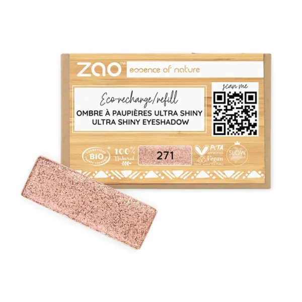 Zao Refill rectangle eye shadow 271 Pinkish copper