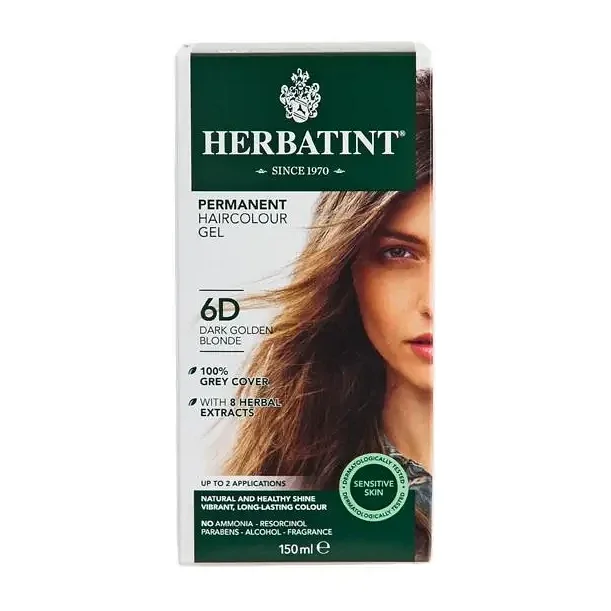 6D permanent hårfarve Dark golden blond | 150 ml | Herbatint