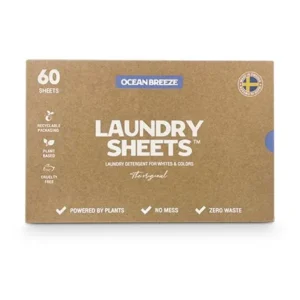 Lundry sheets - vaskemiddel i ark, Oceans Breeze | 60 stk | Nature Team