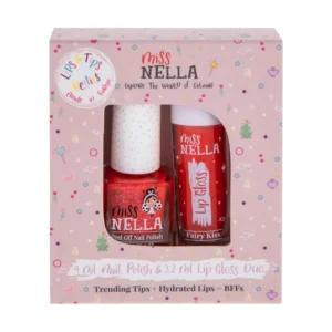 Miss Nella sæt neglelak og lipgloss rød