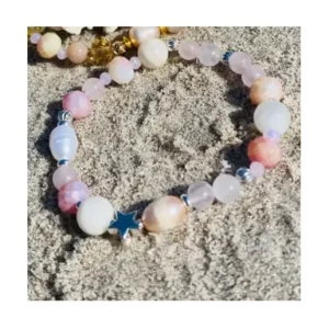 Vægten armbånd rosa/ hvid