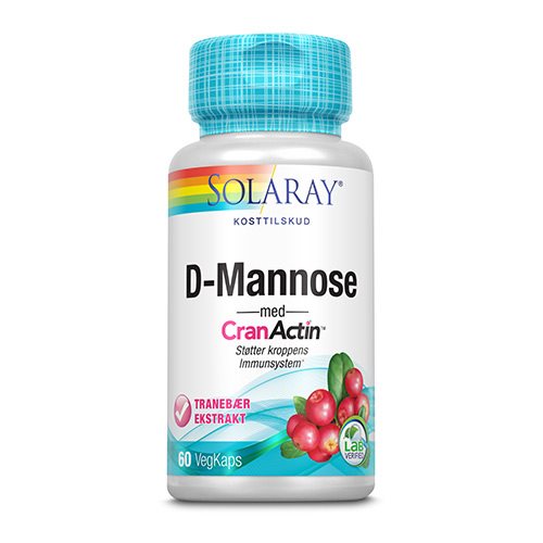 D-Mannose med CranActin | 60 kap | Solaray
